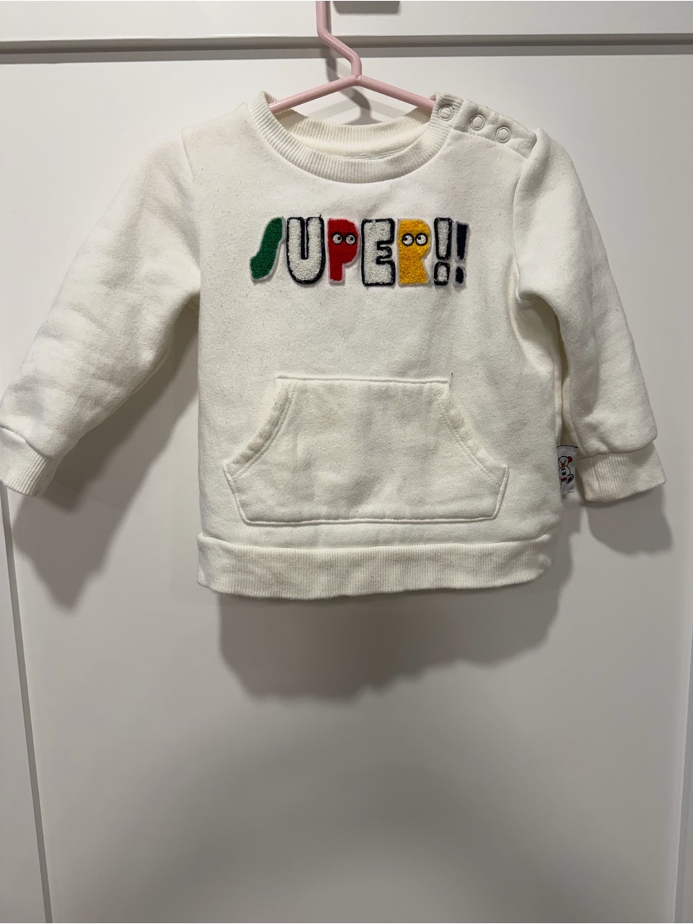 Hbc stripes 12-18m White 'Super' Sweatshirt
